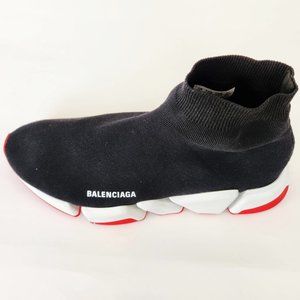 EUC - Balenciaga Speed Knit Men's Sneakers Size 11 US White Black Made in Italy